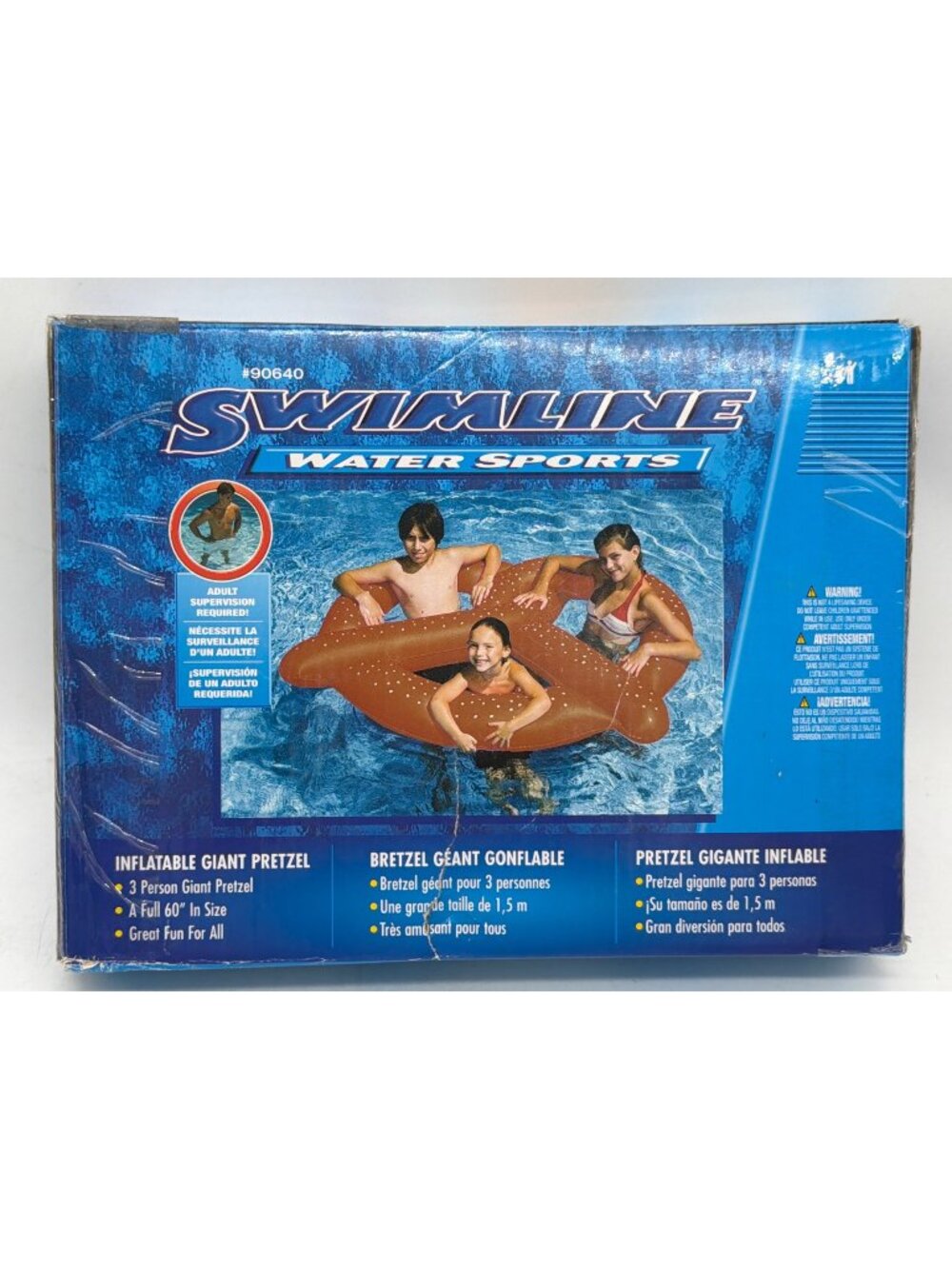 Swimline Inflatable Giant Pretzel Pool Float For 3 People 60" Water Sports Toy
